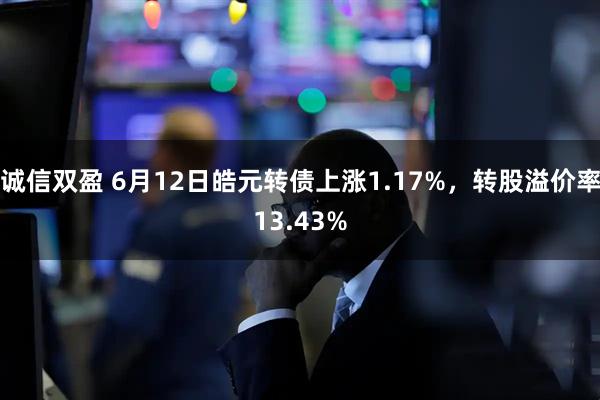 诚信双盈 6月12日皓元转债上涨1.17%，转股溢价率13.43%