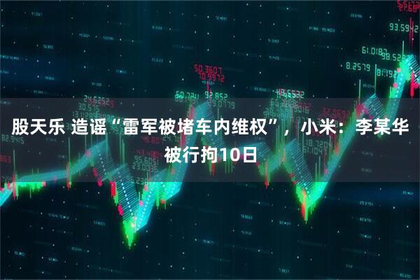 股天乐 造谣“雷军被堵车内维权”，小米：李某华被行拘10日